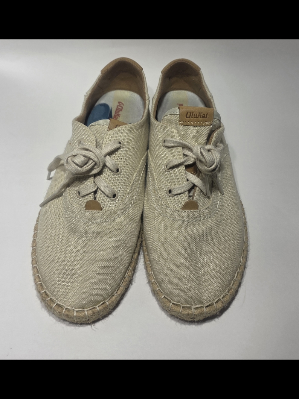 OluKai Kahu Aloha Sneakers Womens Size 8.5 Canvas Lace Up Espadrille Casual...